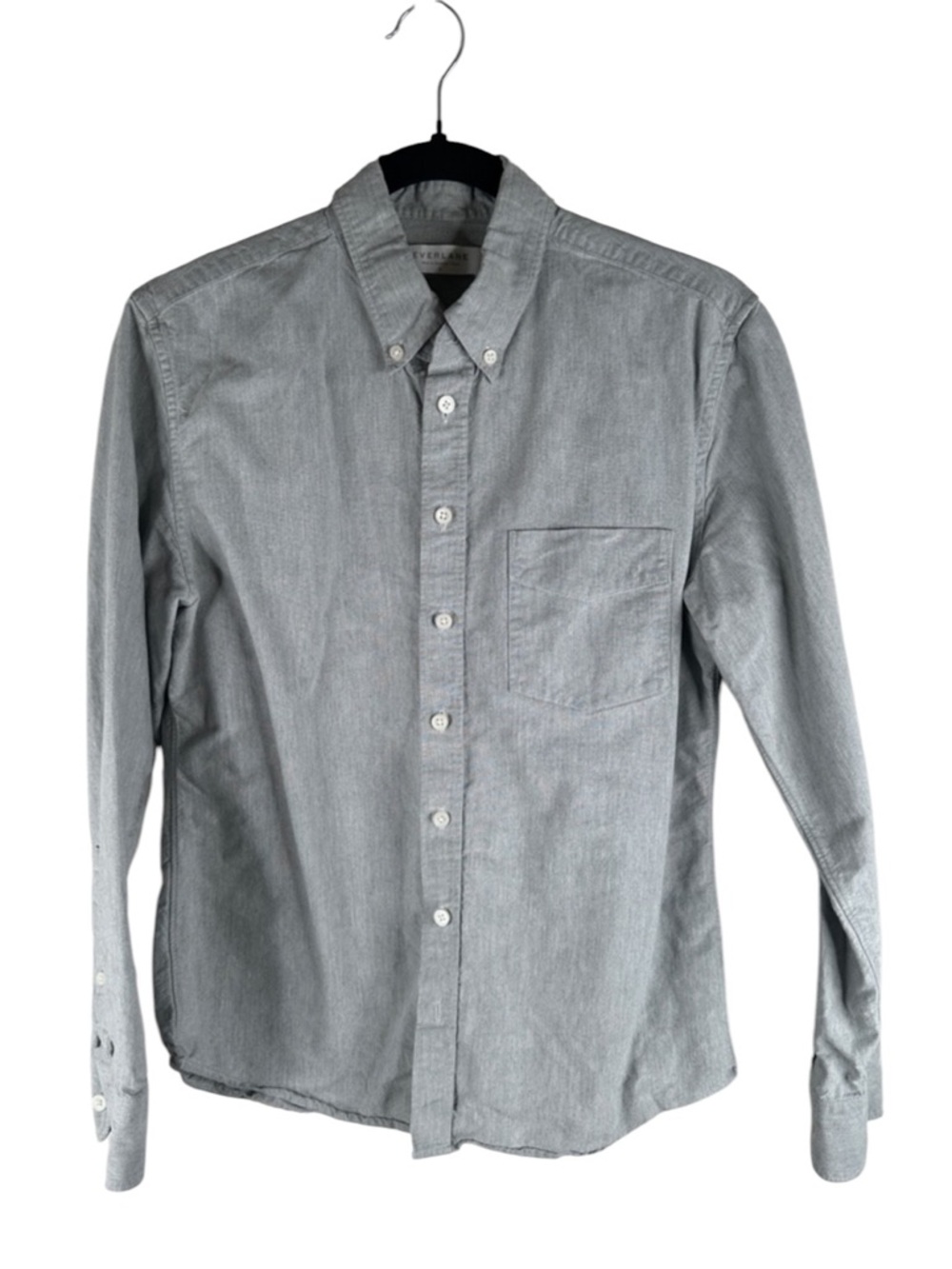 Everlane Men's Gray 100% Cotton Classic Long Sleeve Button Down Shirt Size Small